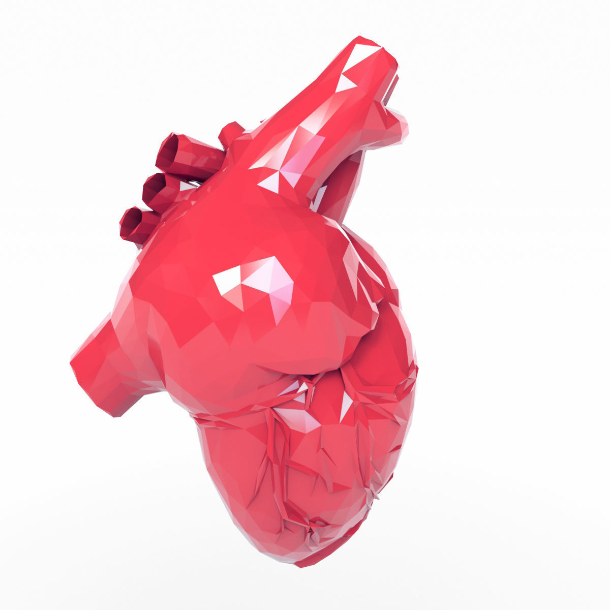 Low Poly Heart Low-poly 3D model_3