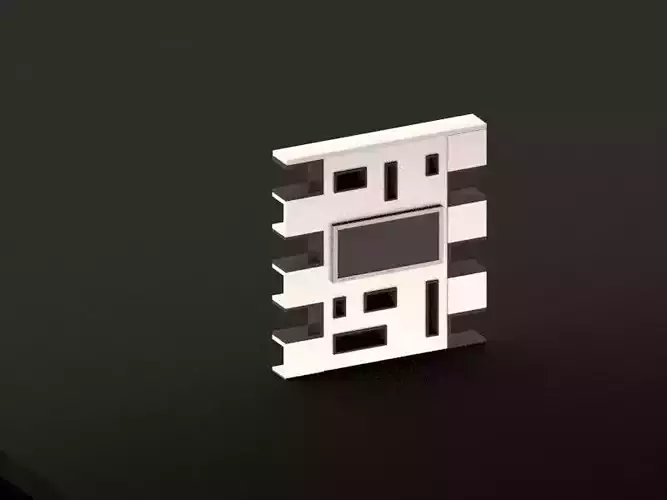 TV UNIT WITH STORAGE BOOK SHELF 3D print model