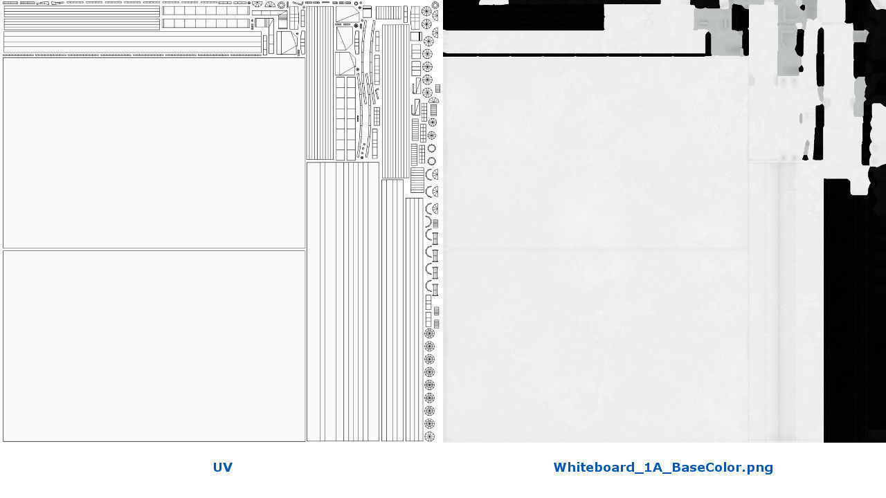 Whiteboard 1A Low-poly 3D model_8