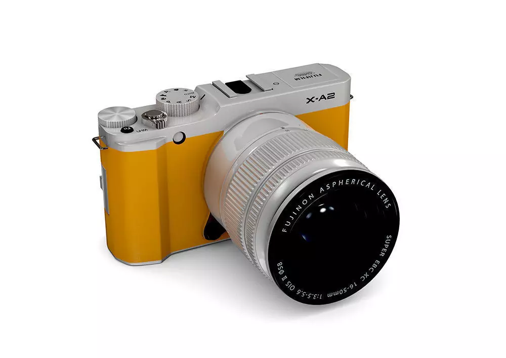 Fujifilm X-A 2 orange camera 3D model
