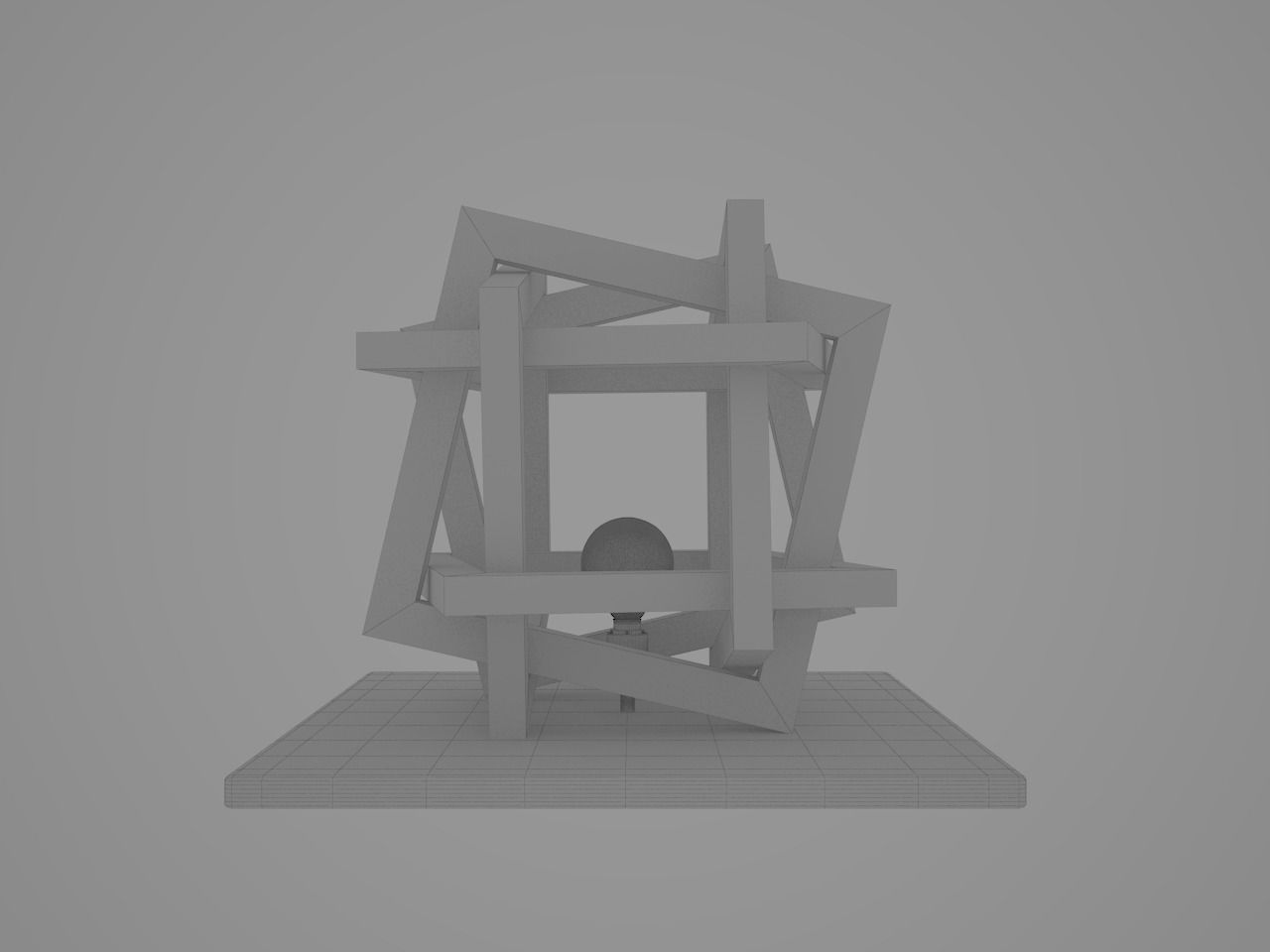 abstract element lamp 3D model_4