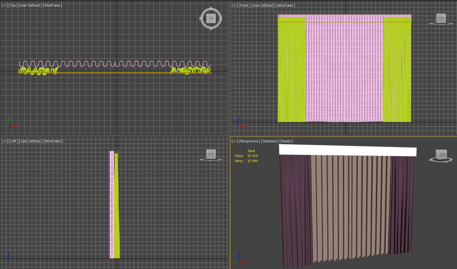 Curtains - End of the year of the fire rooster 3D model_4