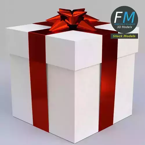 Gift box with star ribbon bow