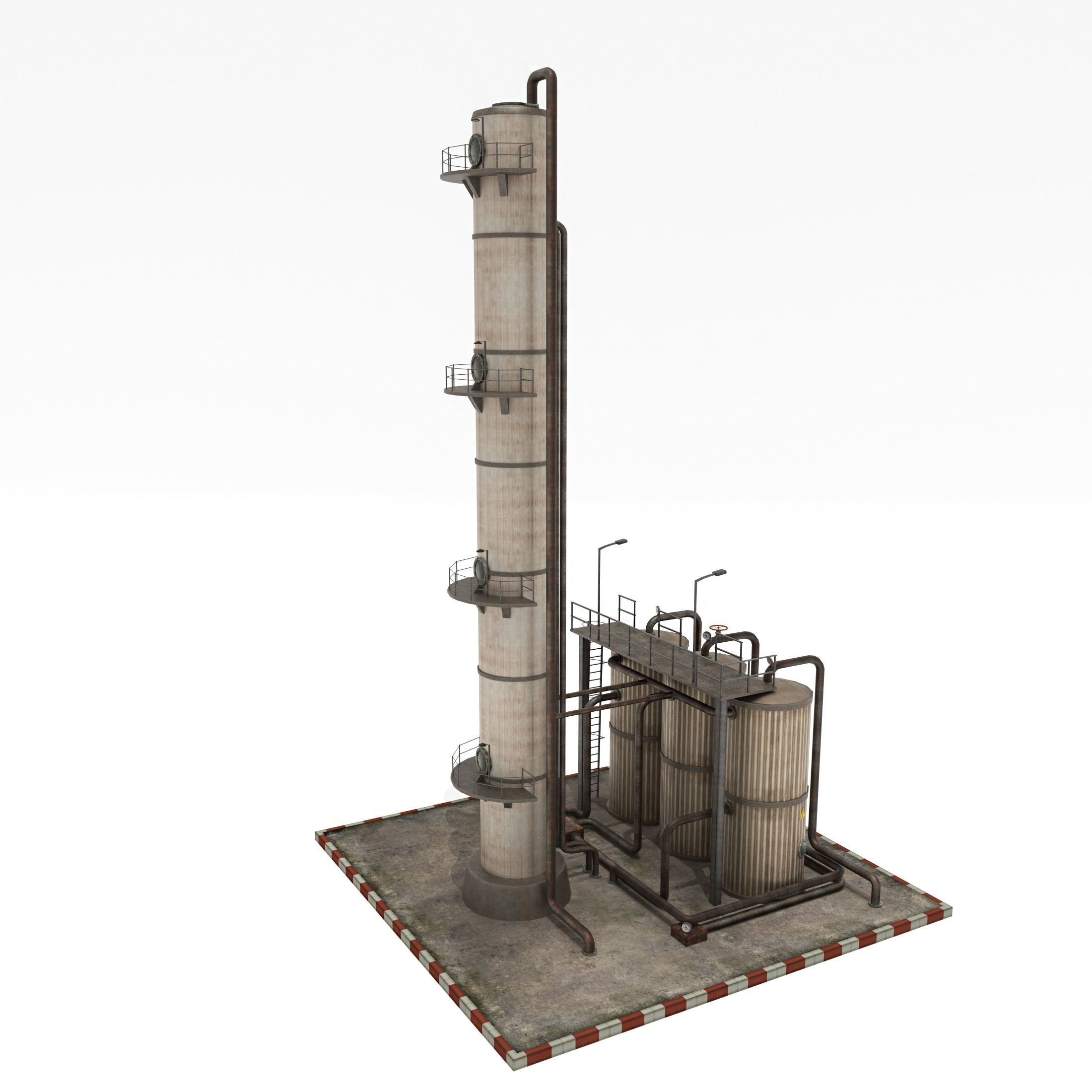 Refinery Unit  Low-poly 3D model_5