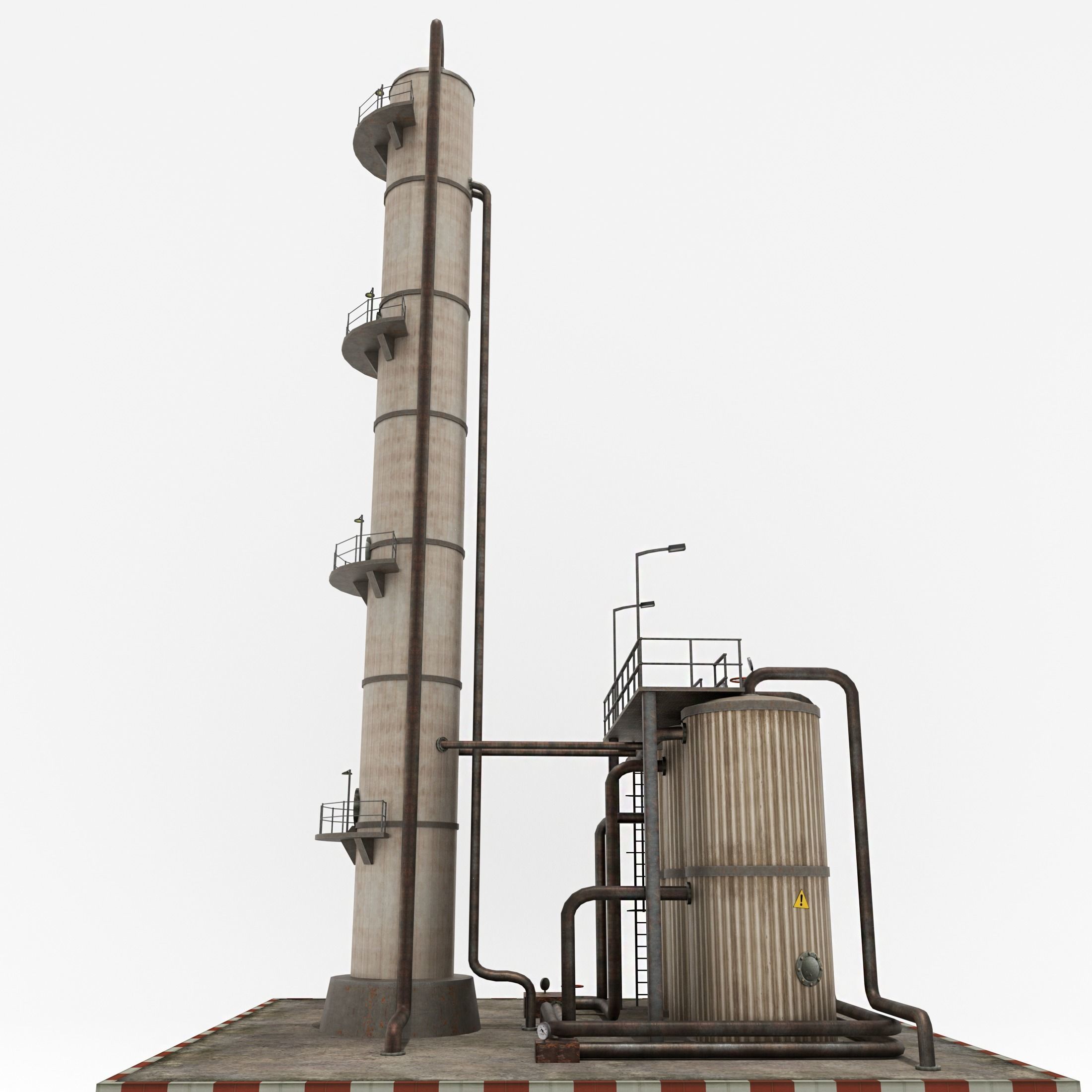 Refinery Unit  Low-poly 3D model_6