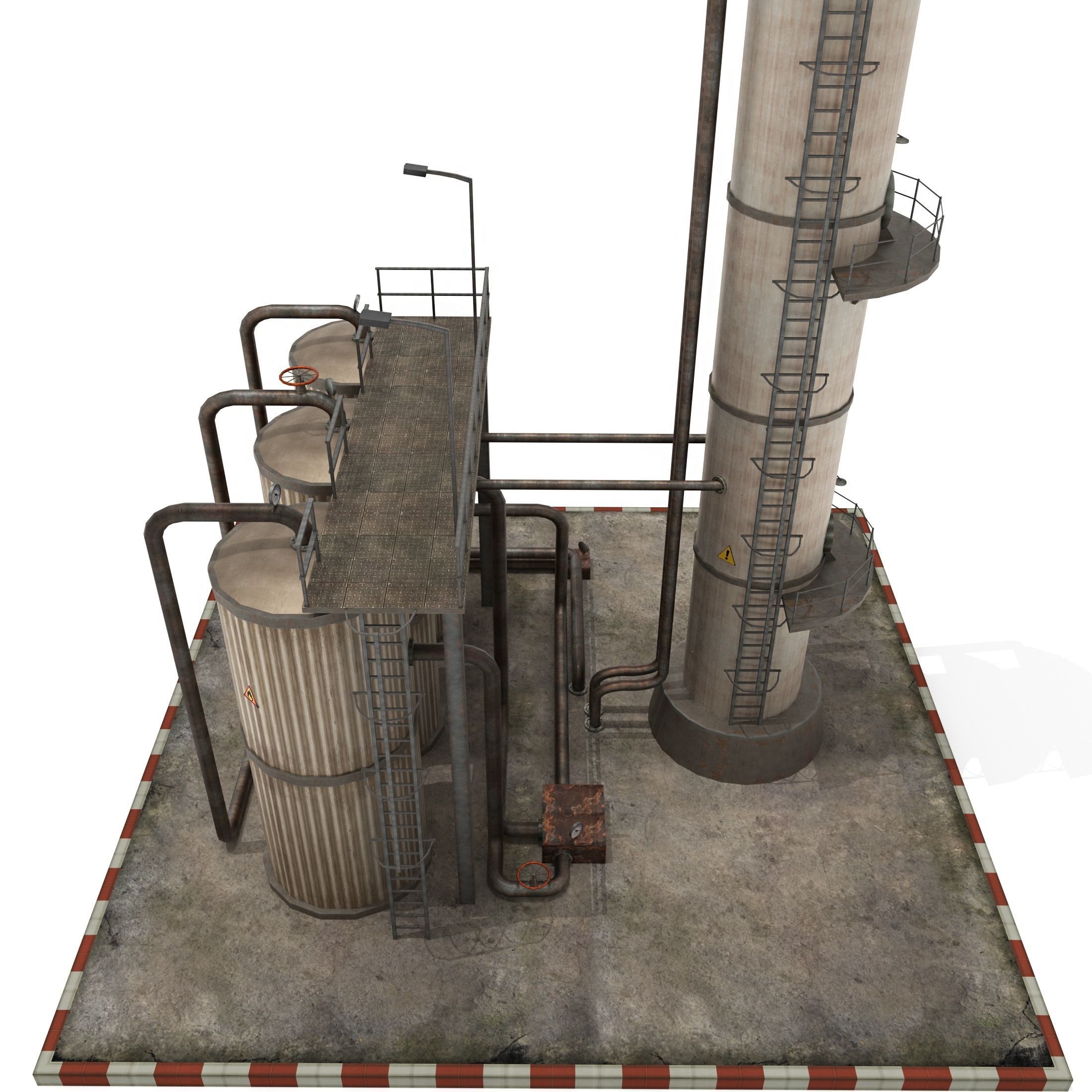 Refinery Unit  Low-poly 3D model_7