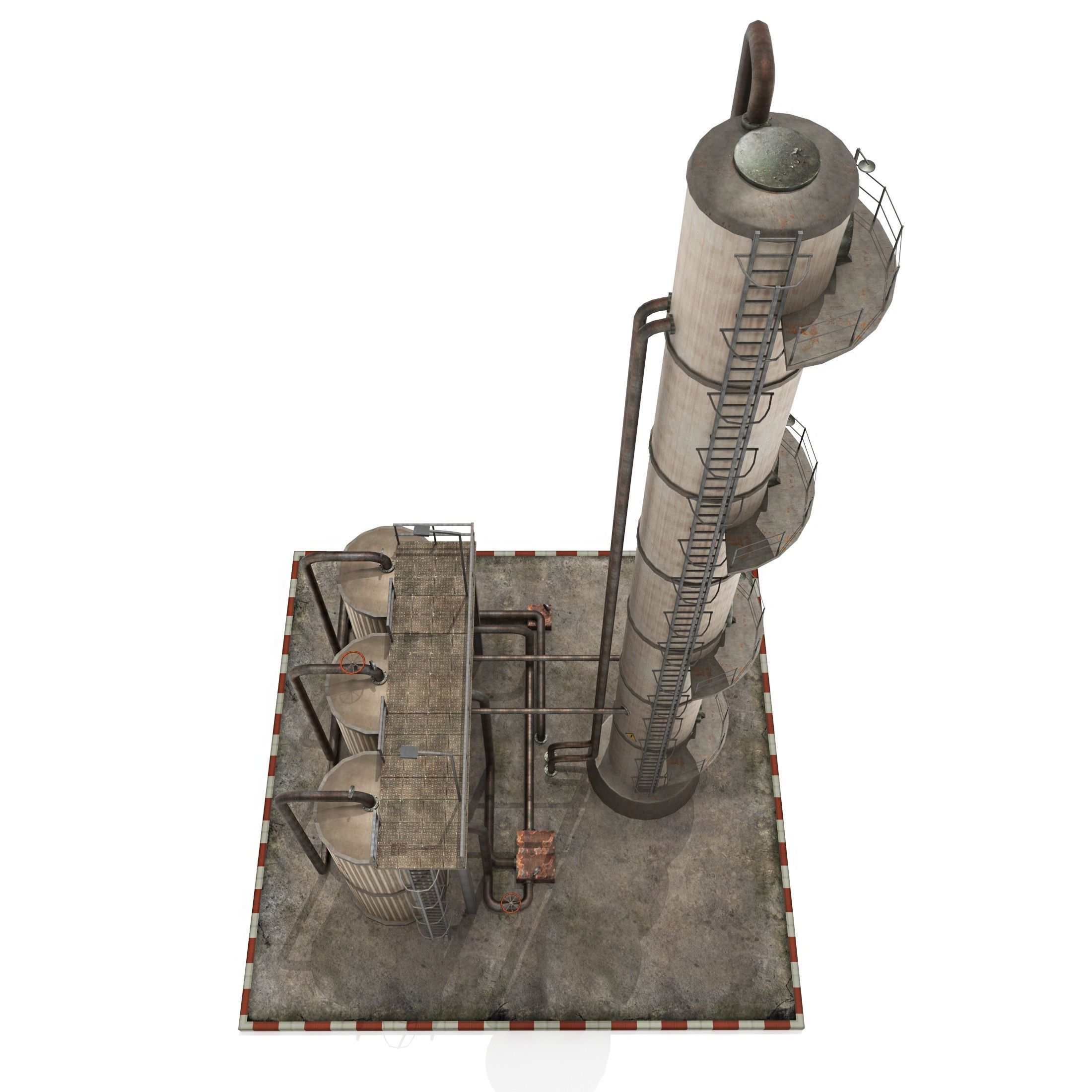 Refinery Unit  Low-poly 3D model_8