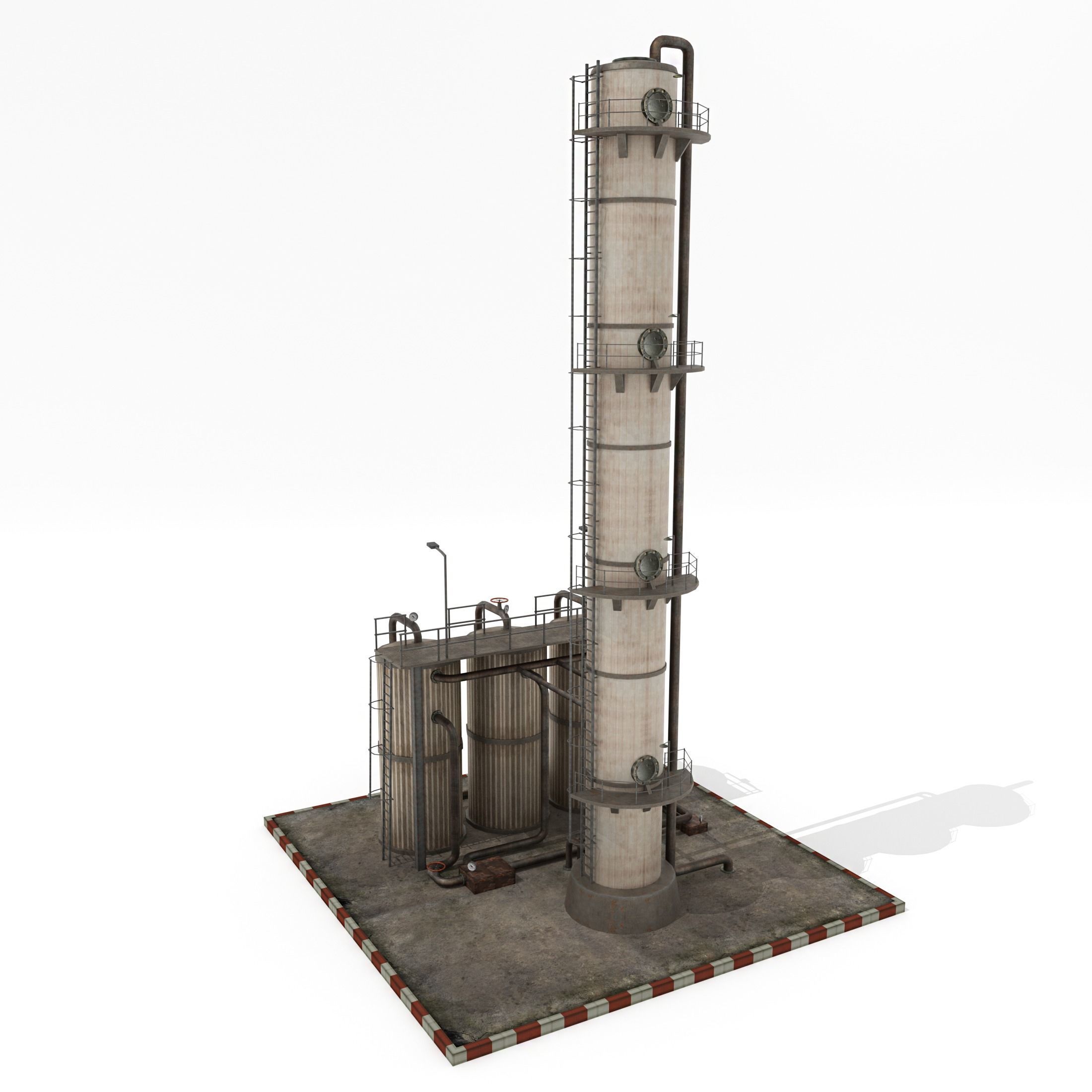 Refinery Unit  Low-poly 3D model_2