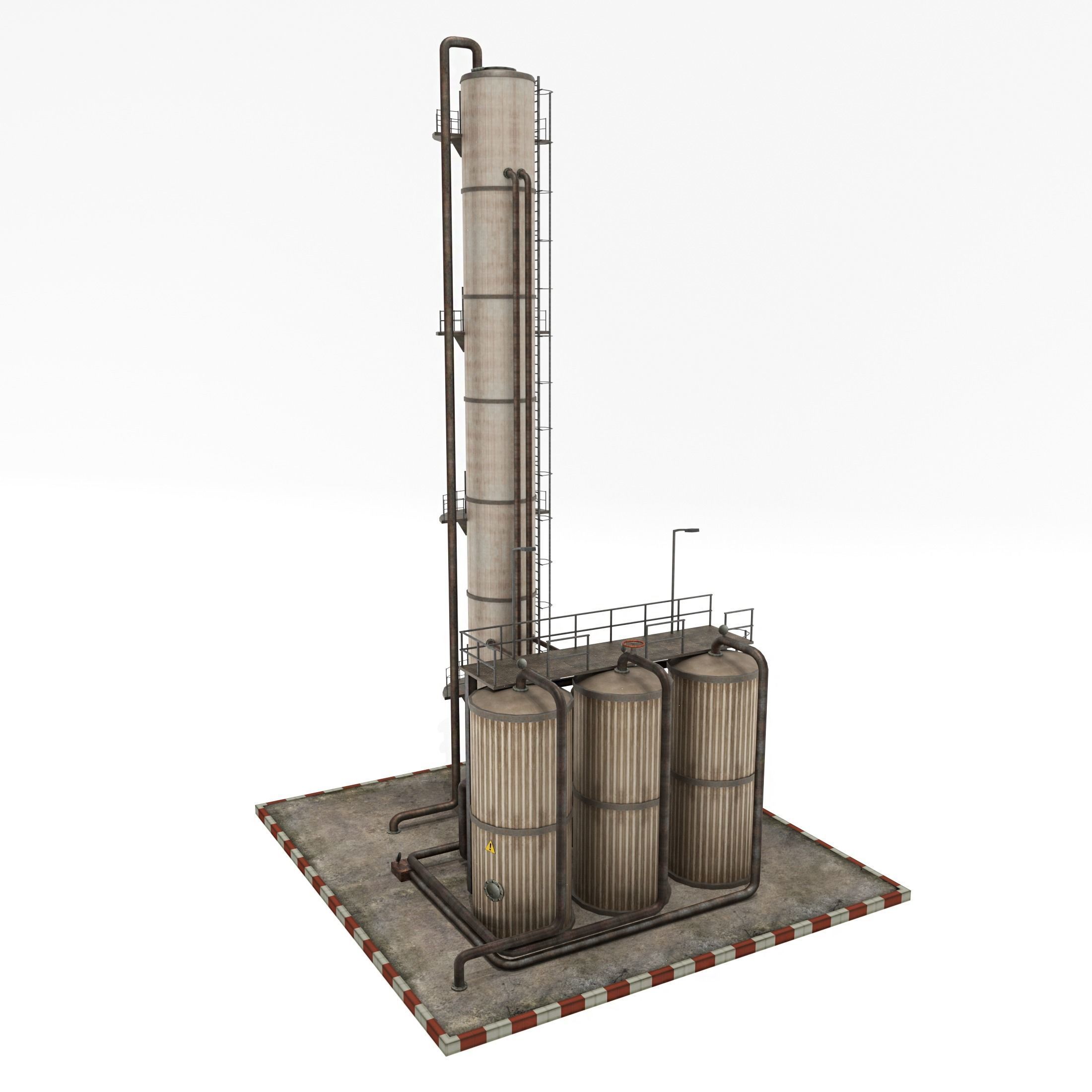 Refinery Unit  Low-poly 3D model_4