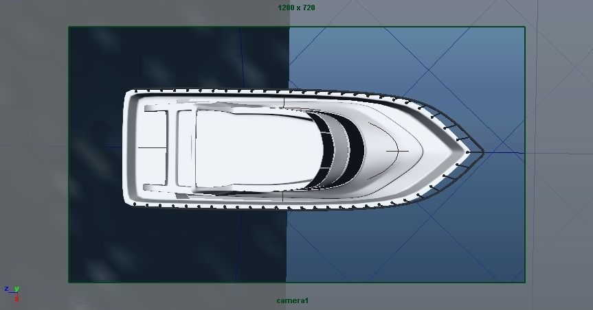 Boat with Ocean  Low-poly 3D model_9