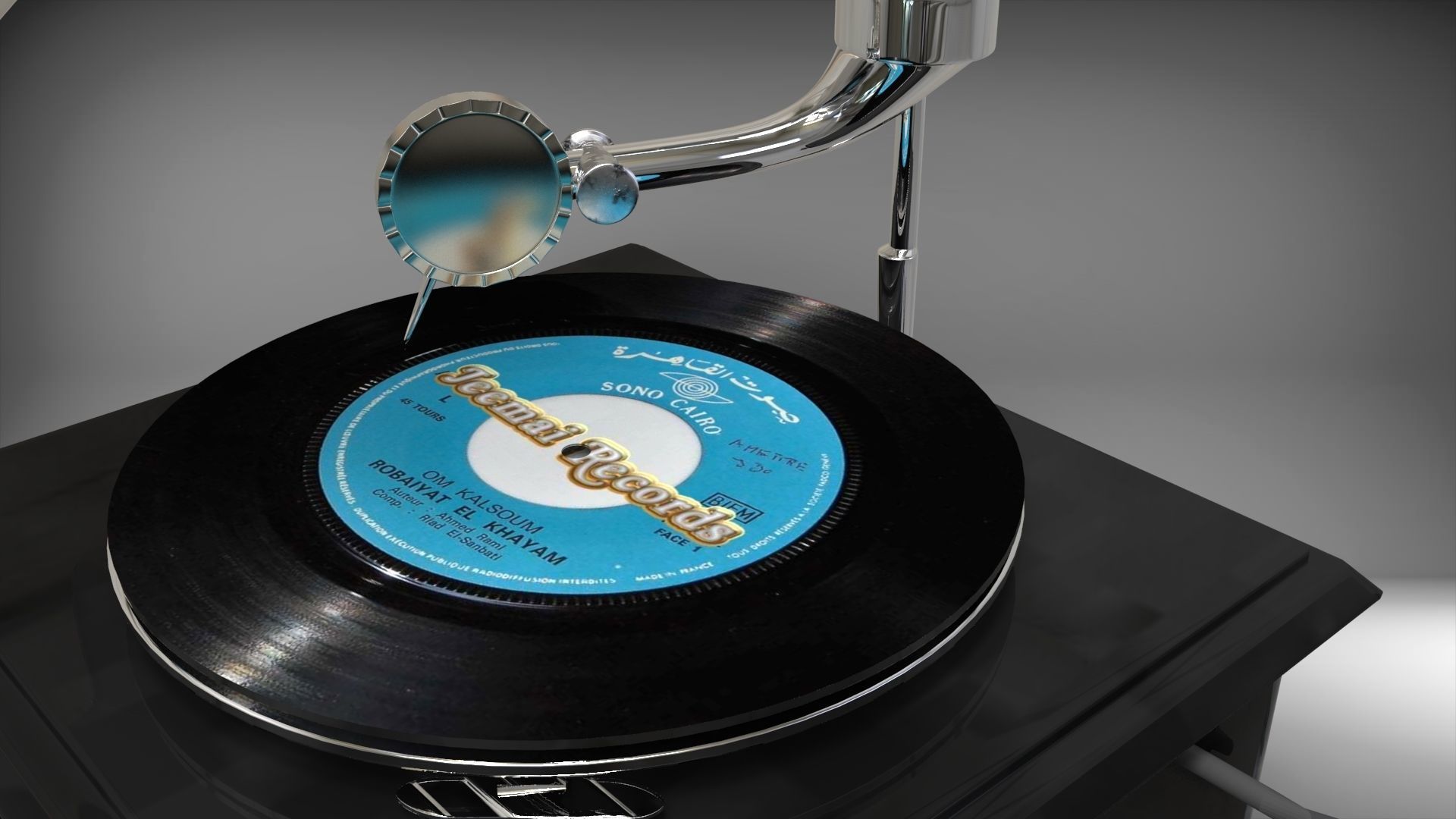 Gramophone 3D model_1