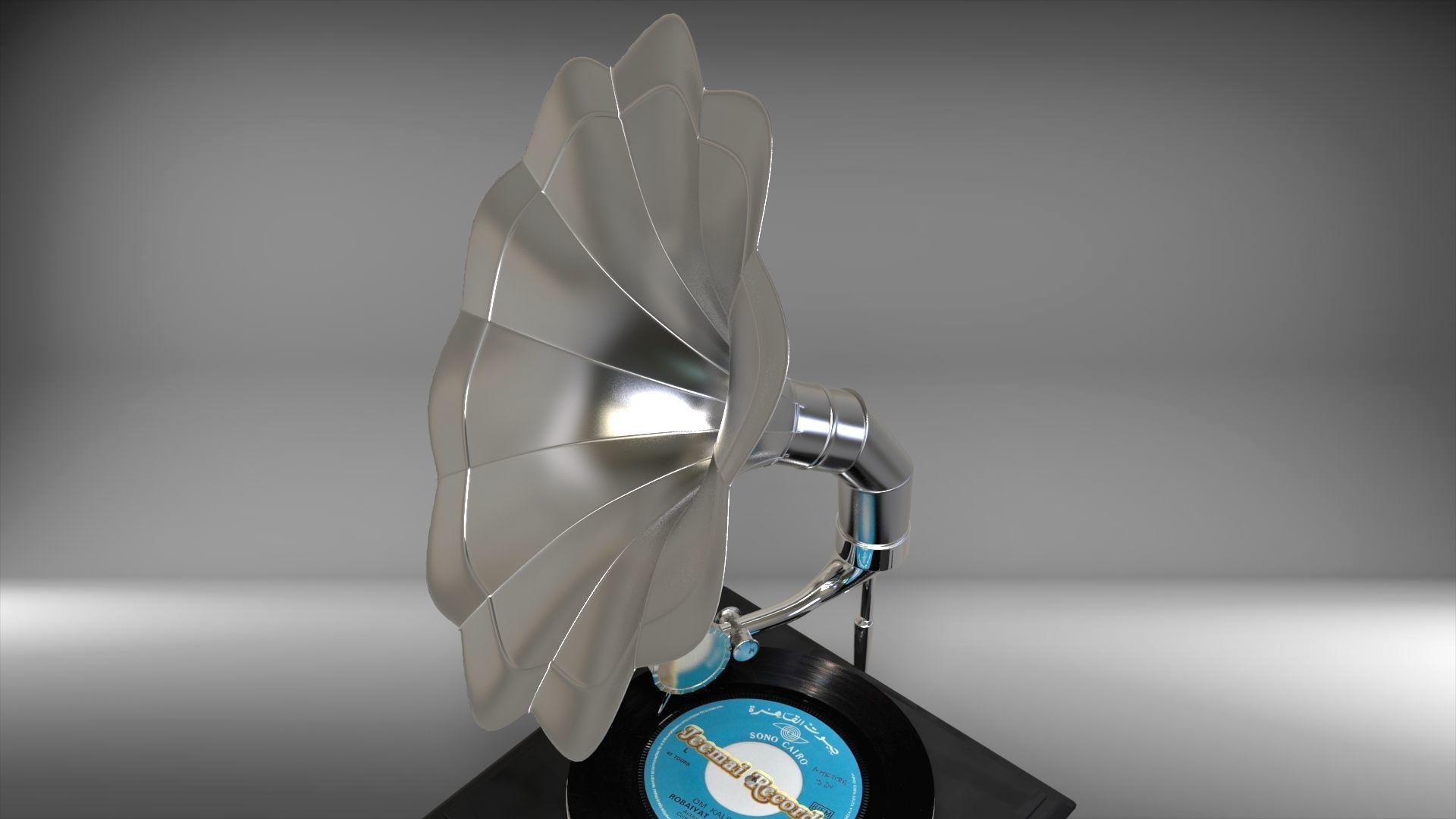 Gramophone 3D model_2