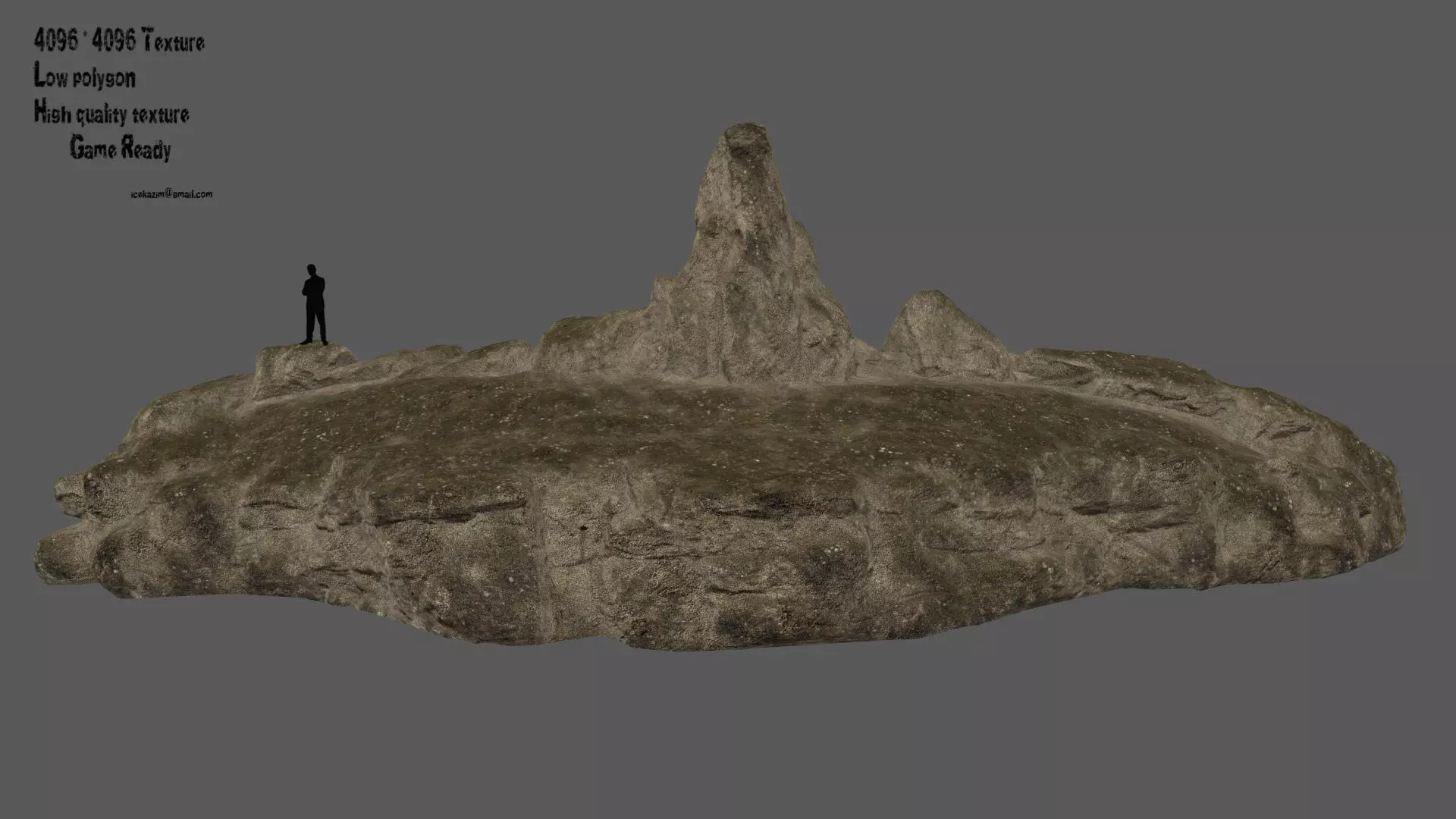 desert terrain Low-poly 3D model