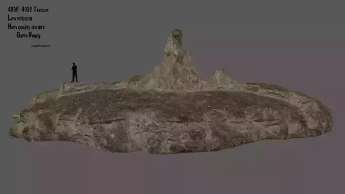 desert terrain Low-poly 3D model