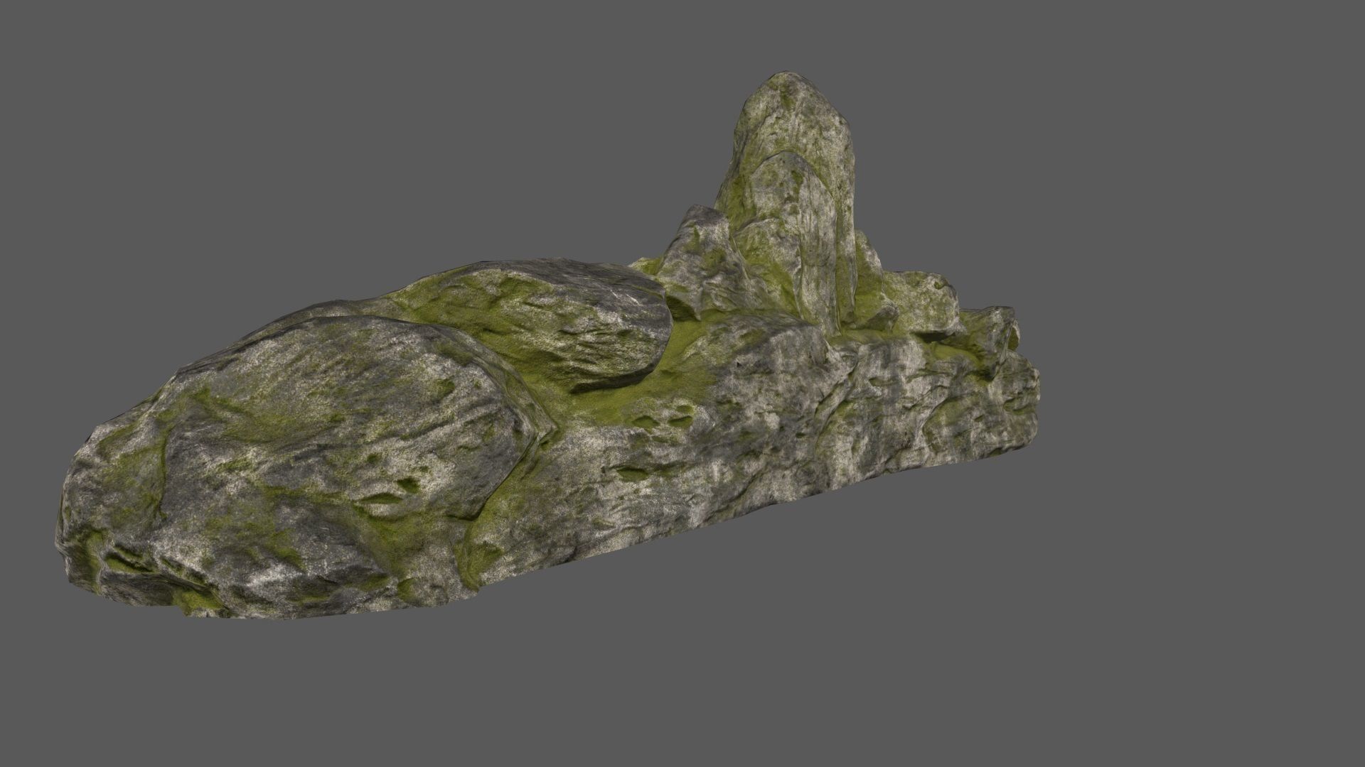 old forest rocks Low-poly 3D model_5