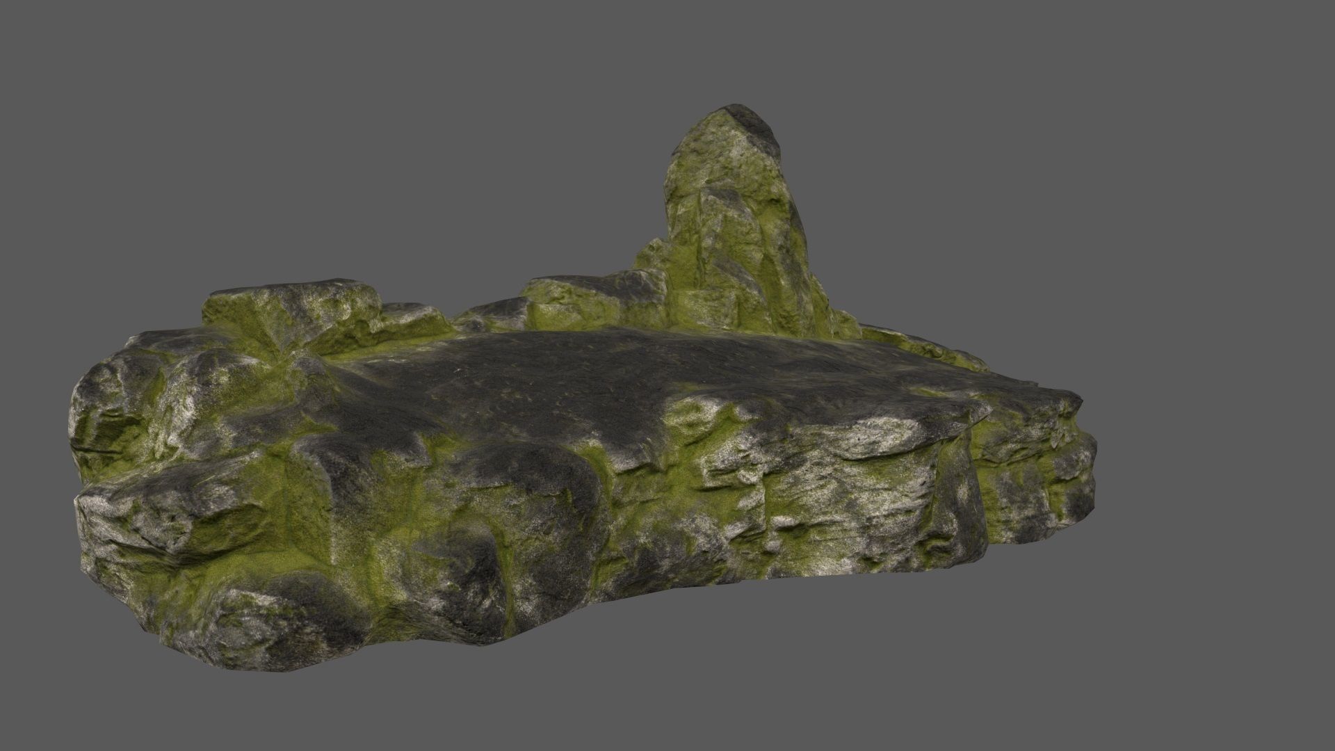 old forest rocks Low-poly 3D model_1
