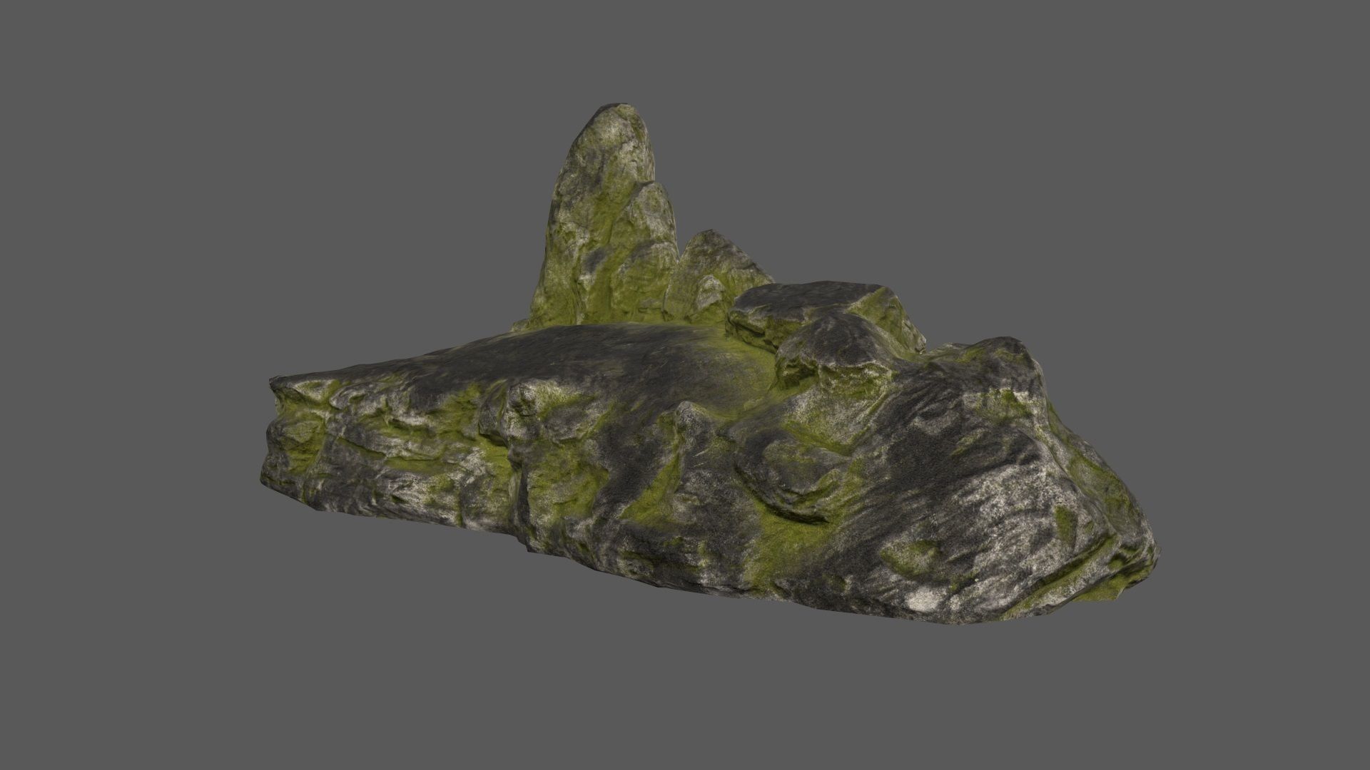 old forest rocks Low-poly 3D model_4