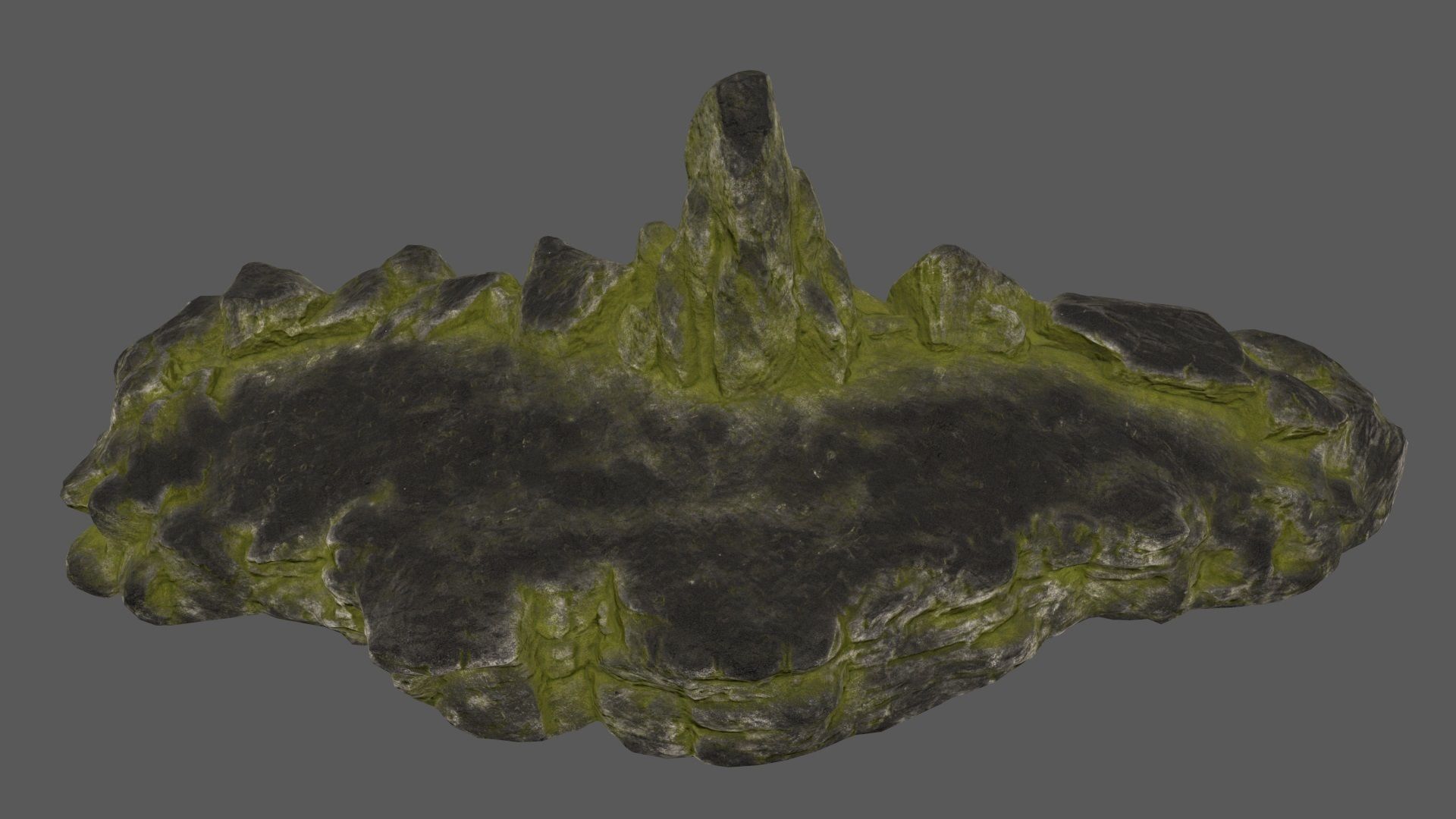 old forest rocks Low-poly 3D model_6