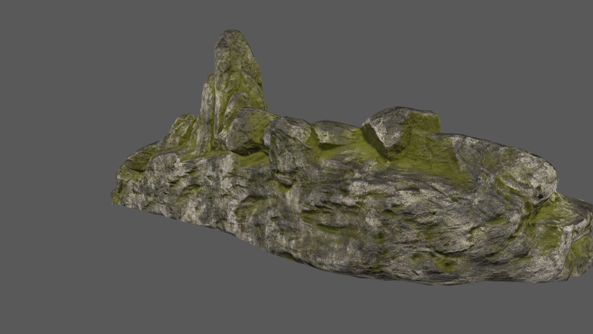 old forest rocks Low-poly 3D model_3