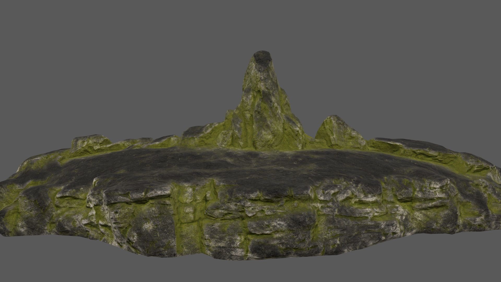 old forest rocks Low-poly 3D model_7