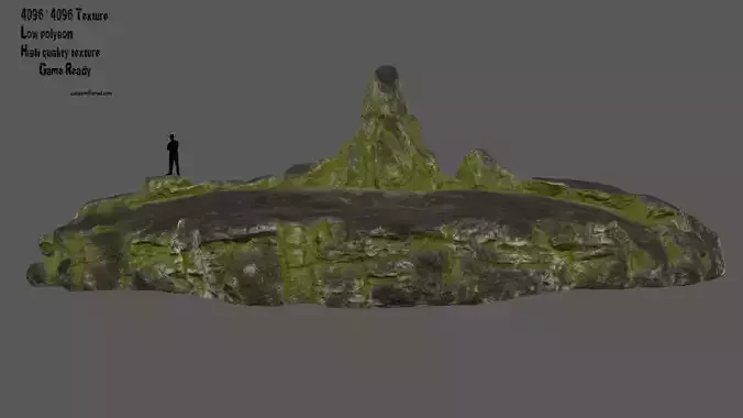 old forest rocks Low-poly 3D model