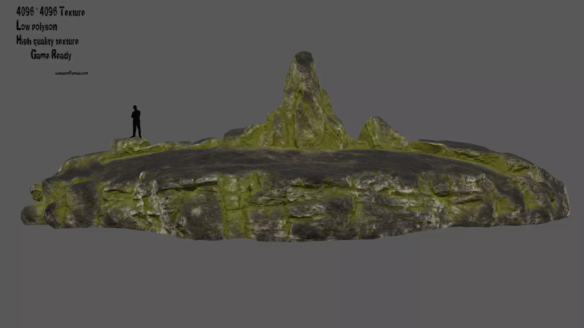 old forest rocks Low-poly 3D model_0