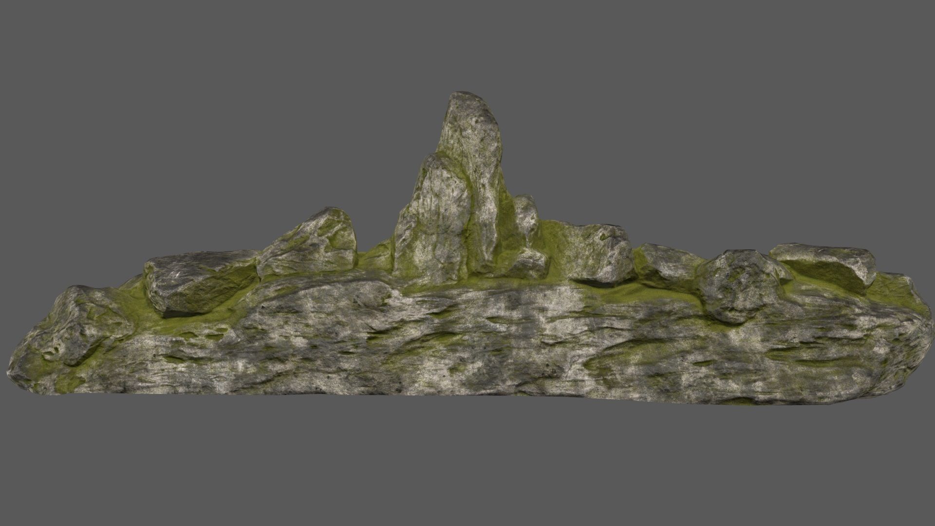 old forest rocks Low-poly 3D model_2