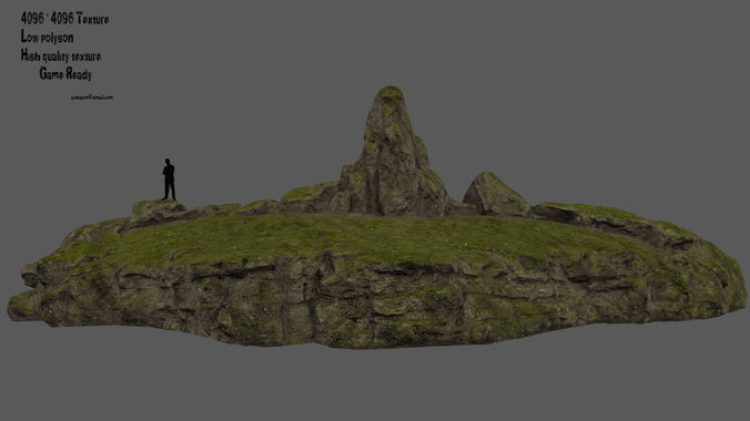 forest rocks Low-poly 3D model