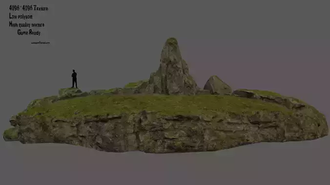 forest rocks Low-poly 3D model