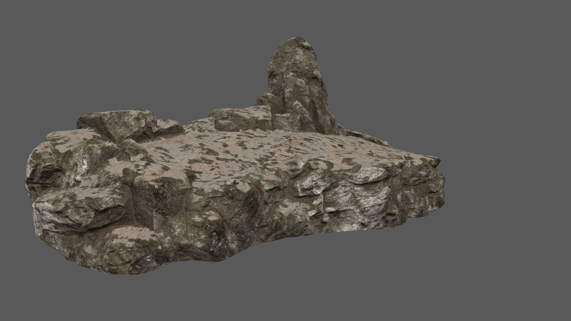 terrain island with person Low-poly 3D model_1