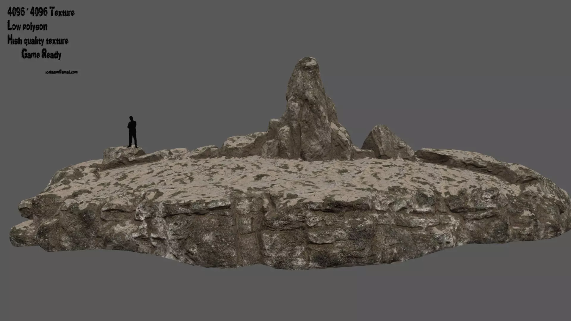 terrain island with person Low-poly 3D model_0