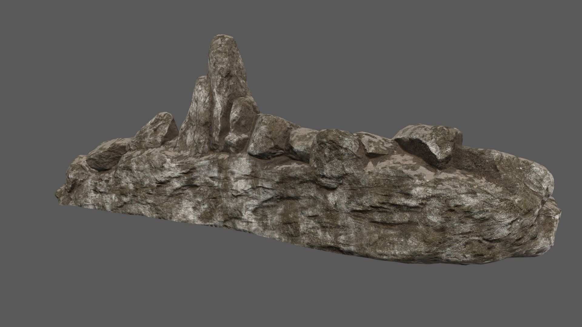 terrain island with person Low-poly 3D model_2