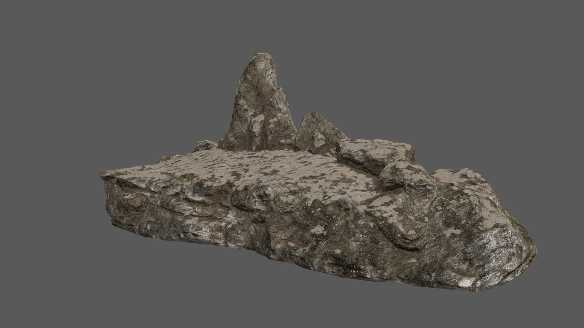 terrain island with person Low-poly 3D model_5