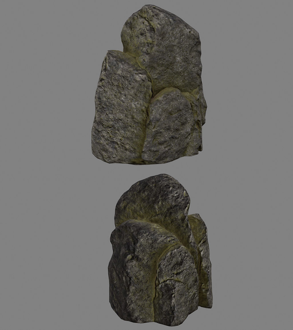 old forest rocks 03 Low-poly 3D model_4
