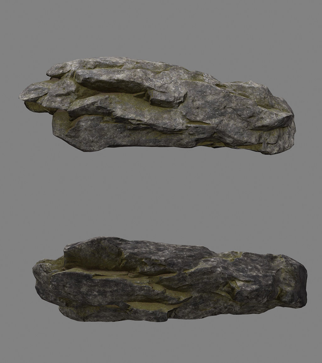 old forest rocks 03 Low-poly 3D model_1