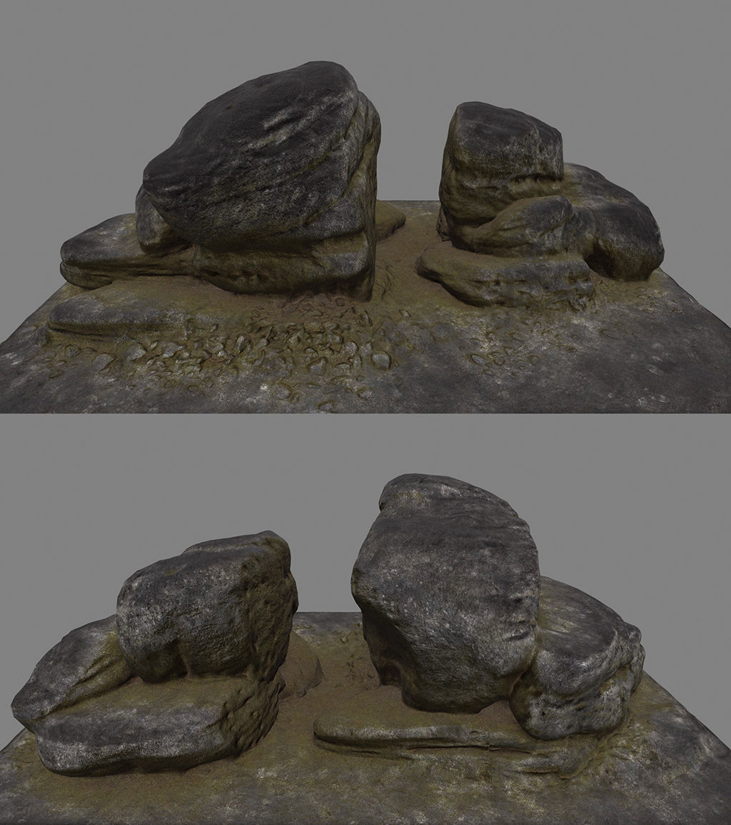 old forest rocks 03 Low-poly 3D model_9