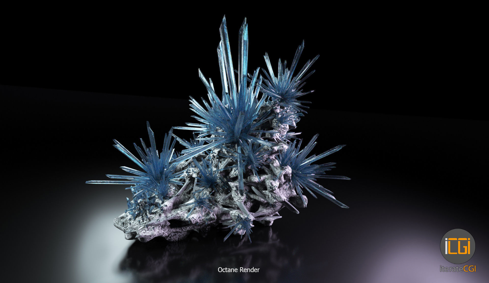 3D Crystals silver Low-poly 3D model_17