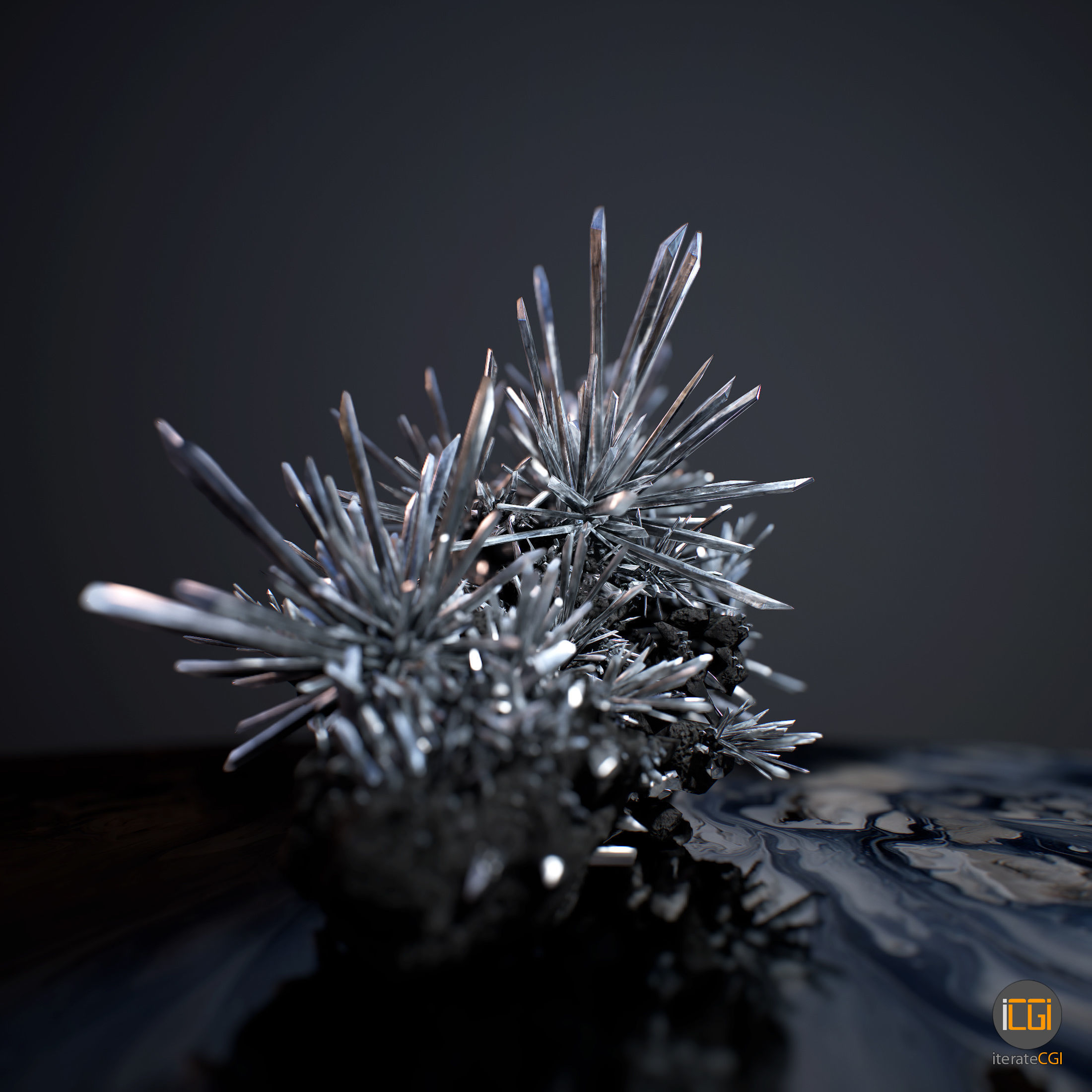 3D Crystals silver Low-poly 3D model_3