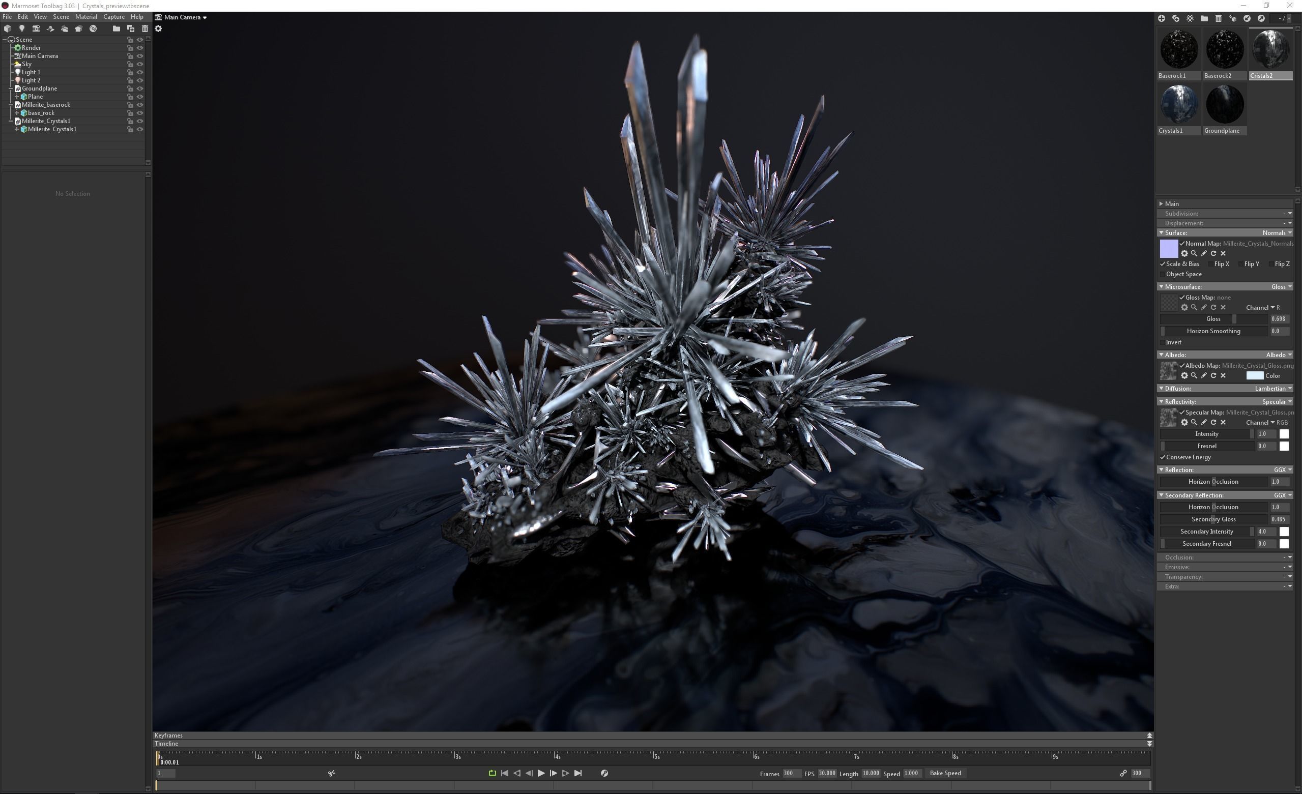 3D Crystals silver Low-poly 3D model_20