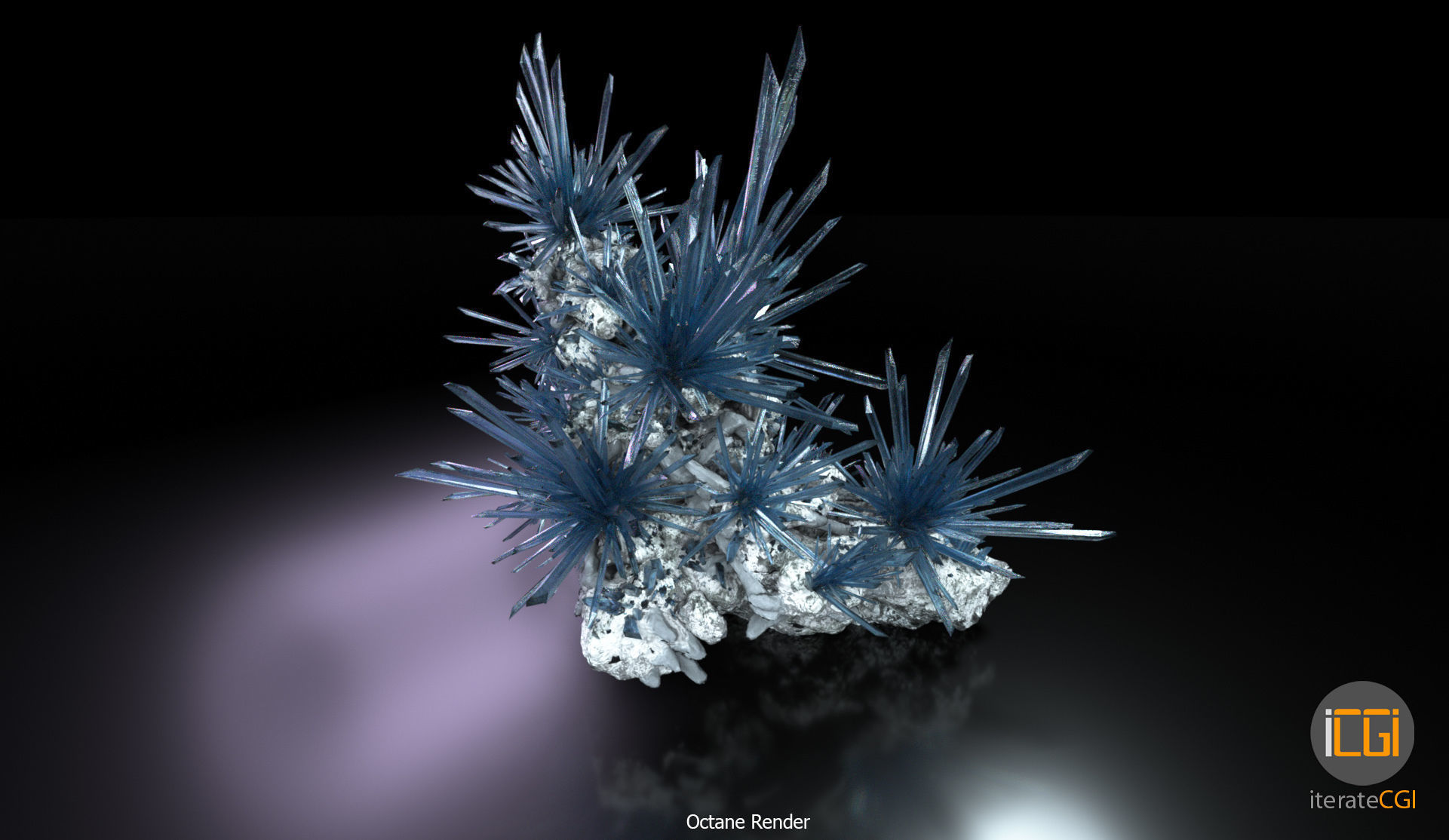 3D Crystals silver Low-poly 3D model_18