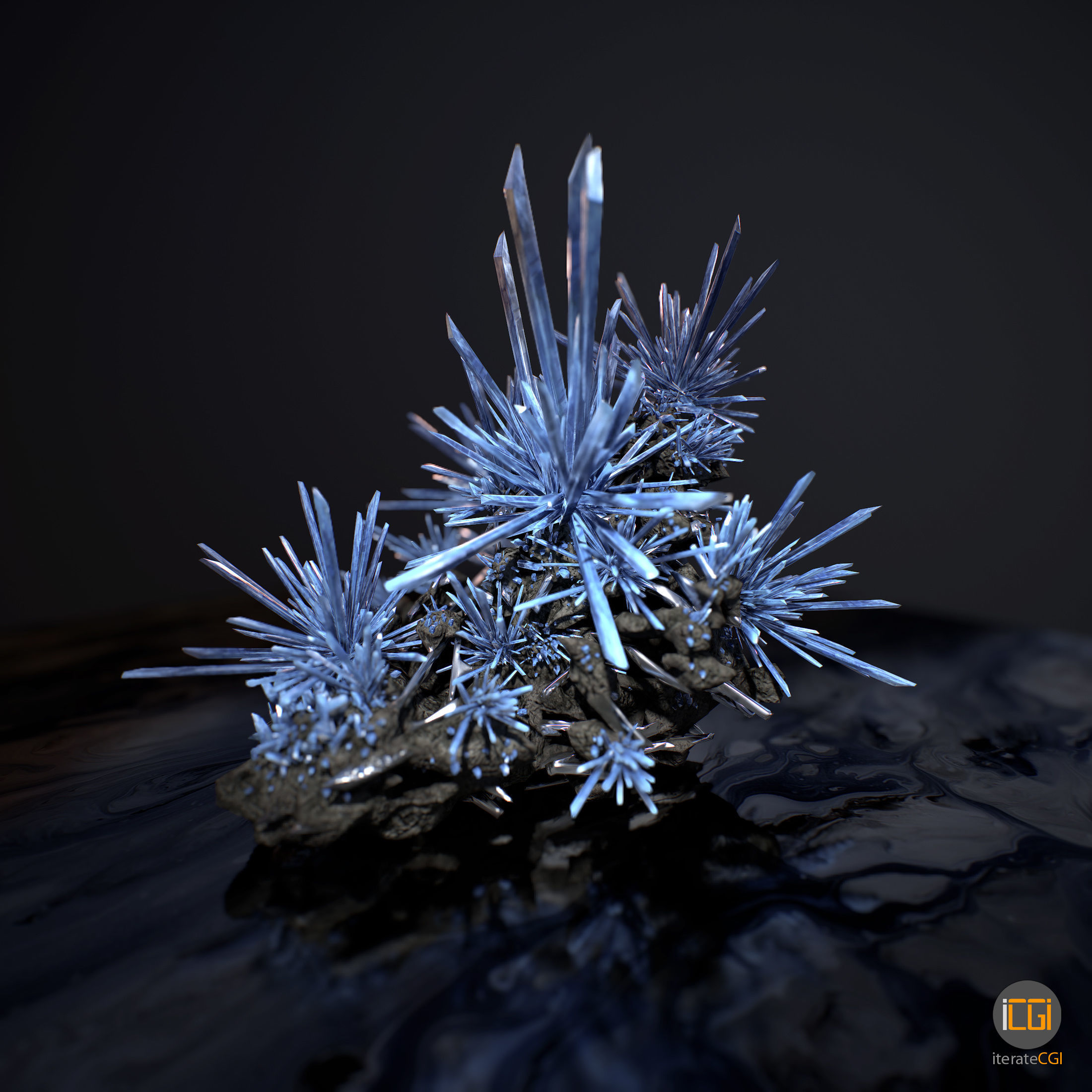 3D Crystals silver Low-poly 3D model_12