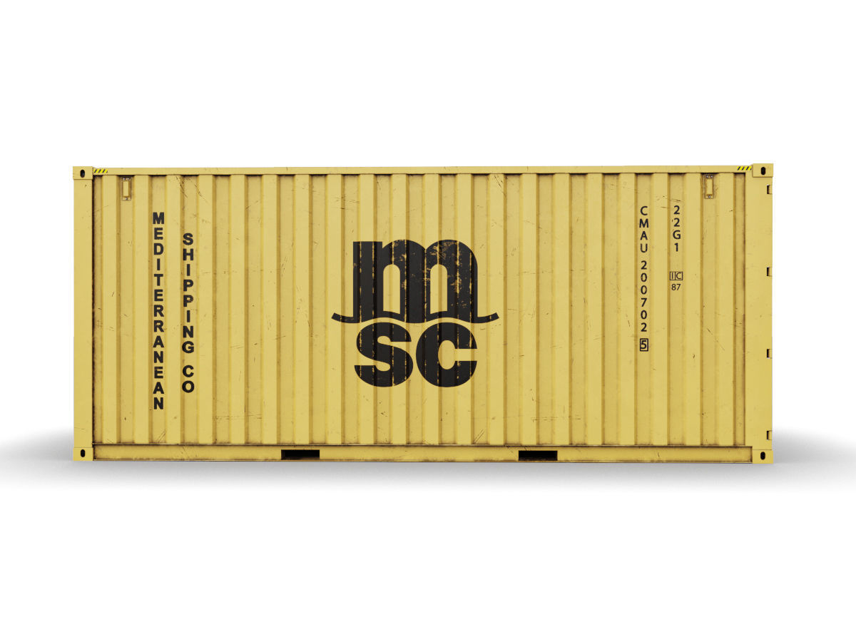 20 feet MSC standard shipping container 3D model_3