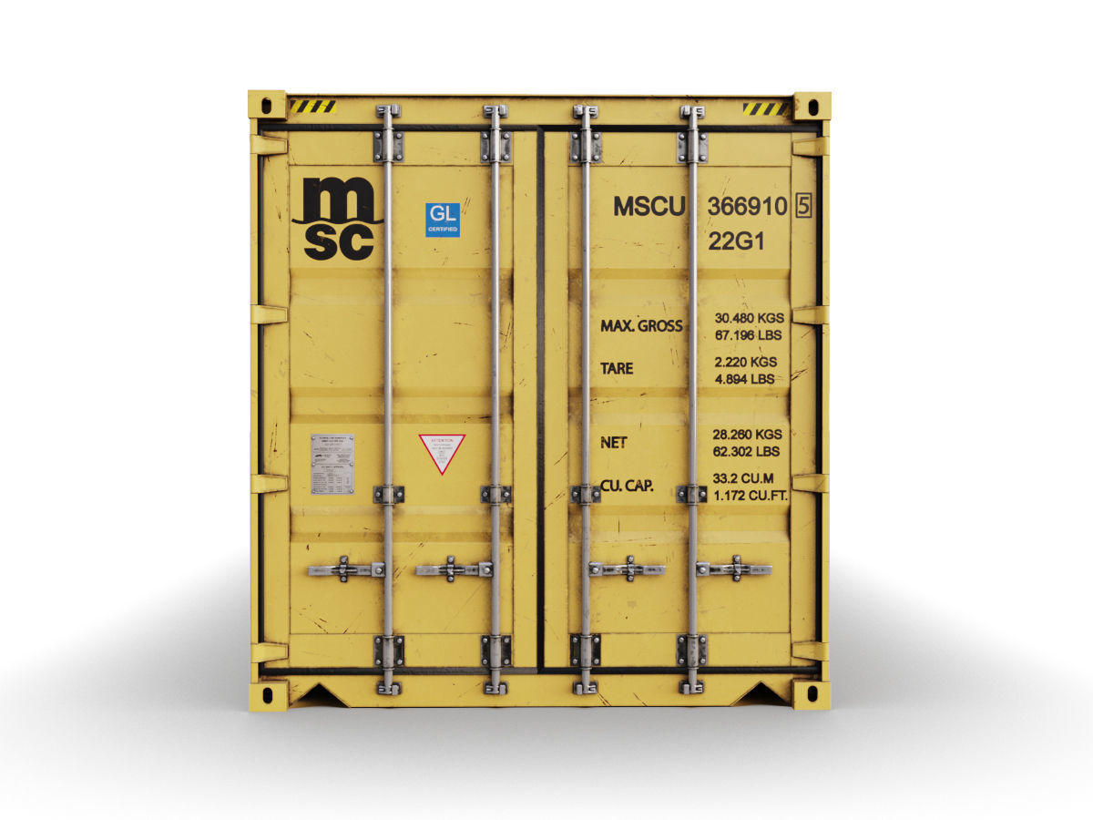 20 feet MSC standard shipping container 3D model_5