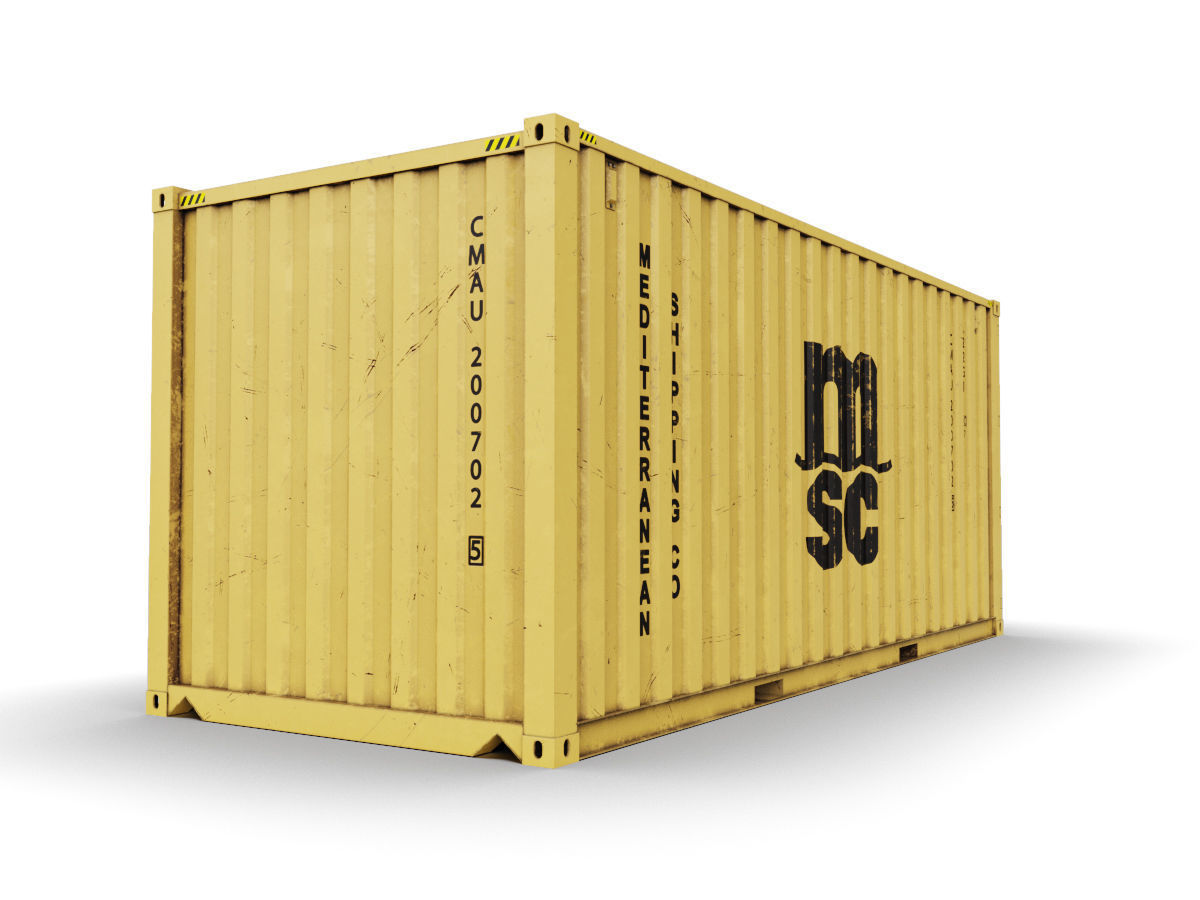 20 feet MSC standard shipping container 3D model_2