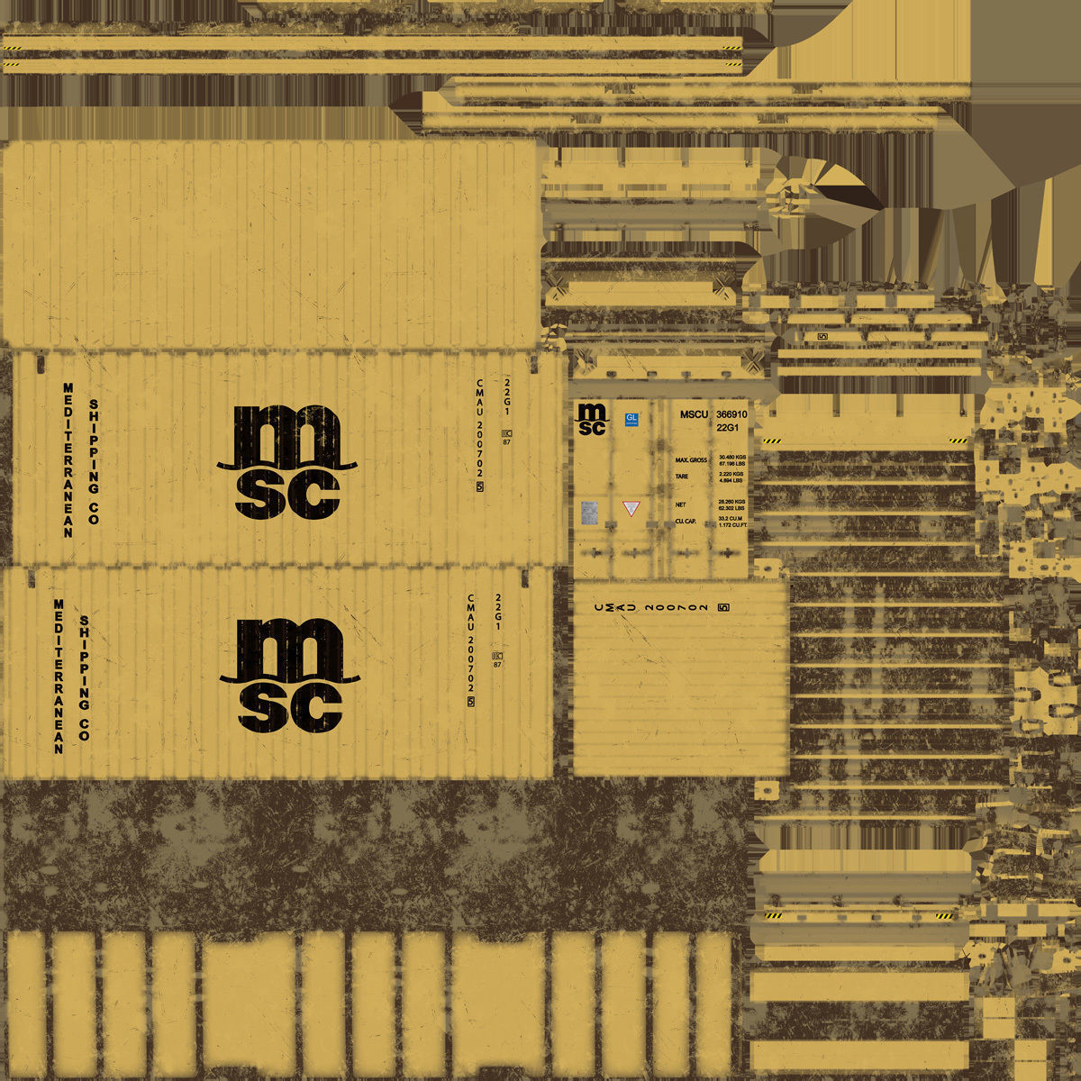 20 feet MSC standard shipping container 3D model_7