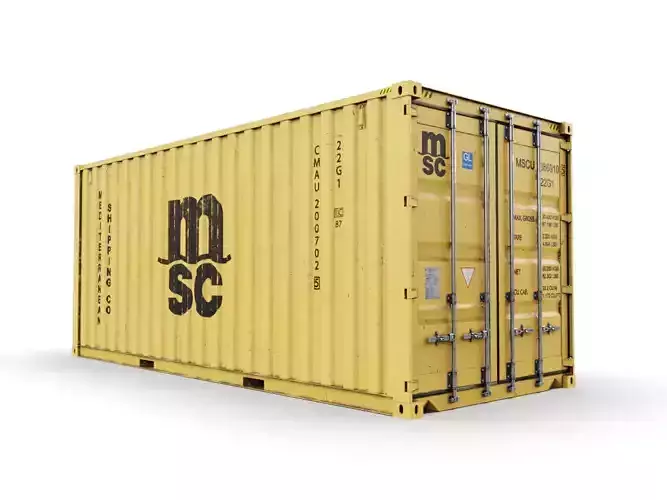 20 feet MSC standard  shipping container 3D model