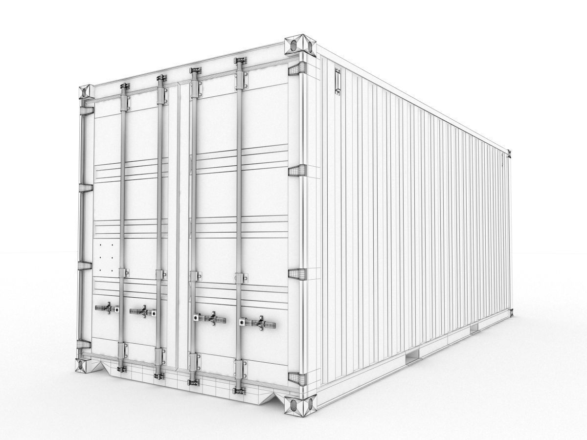 20 feet MSC standard shipping container 3D model_8