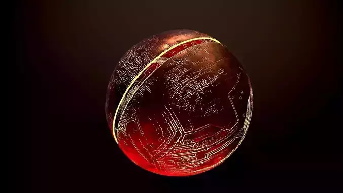 Fire planet Low-poly 3D model Fire planet Low-poly 3D model