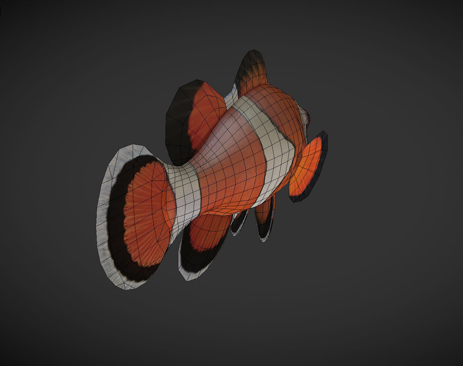  Clown Fish Low-poly 3D model_8