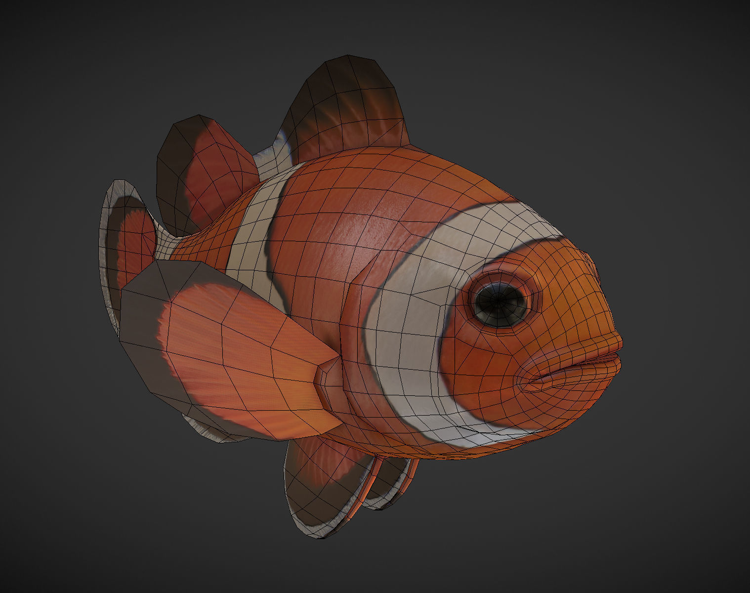  Clown Fish Low-poly 3D model_7